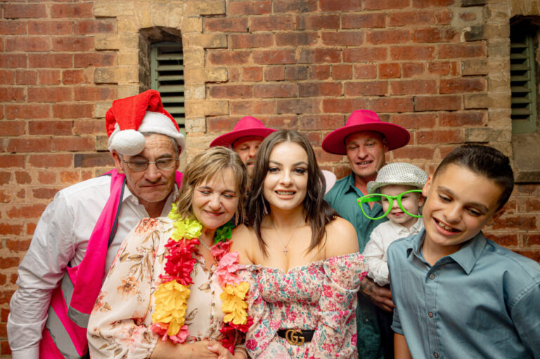 Wedding guests enjoying themselves at a Shepparton photo booth