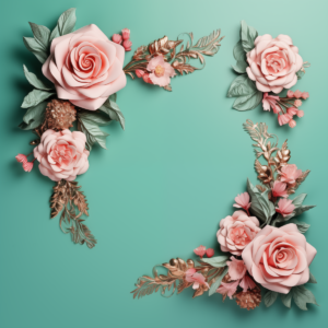teal green with few flowers