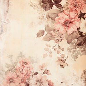 Vintage paper with flowers for scrapbooking, vintage cards with roses.