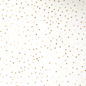 white with gold dots spaced out wall with dots