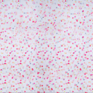 Polka dot confetti wall with white and pink